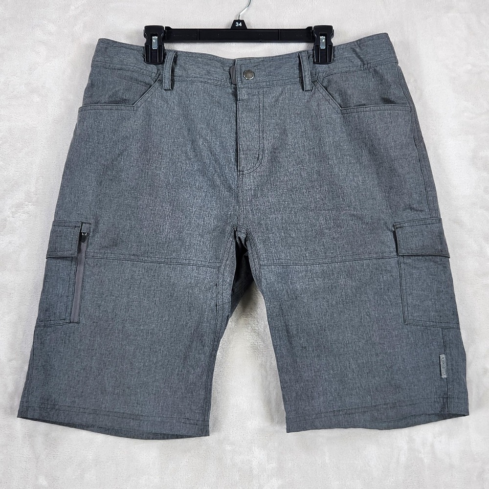 Club Ride Shorts Mens XL 34 Gray MTB Mountain Bike 12 Inch Stretch Cargo Pockets
